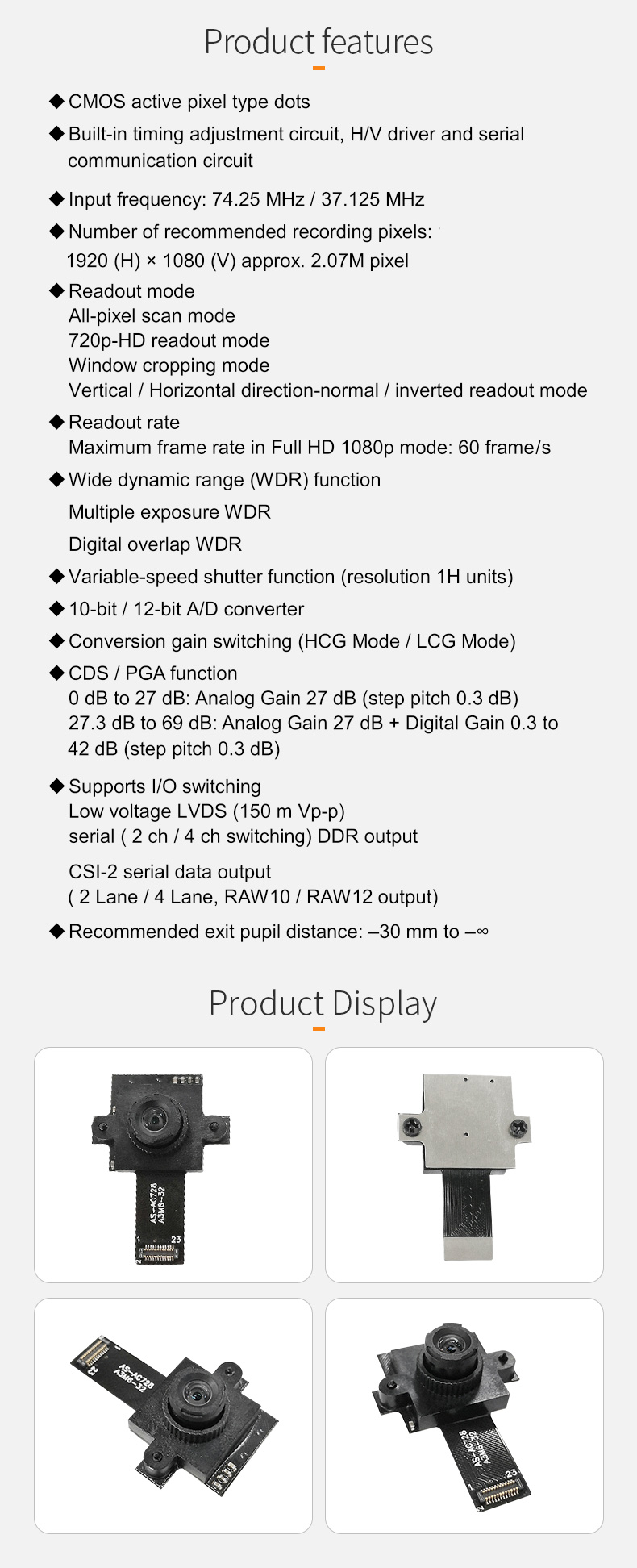 Dogoozx 2MP 1080P mipi HDR Document scanning identification IMX327 macro camera module插图1