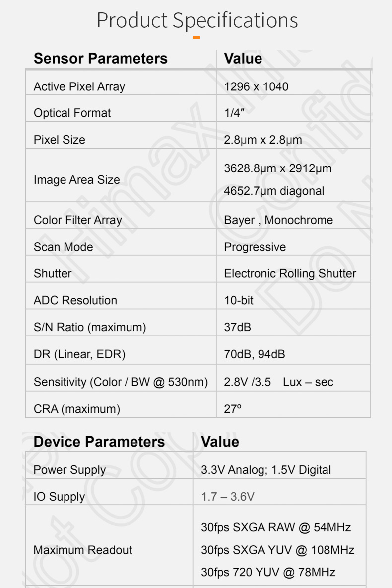 Dogoozx HD 1.3MP 960P 720P self-with YUV 30fps HM1375 DVP monitoring IoT camera module插图2