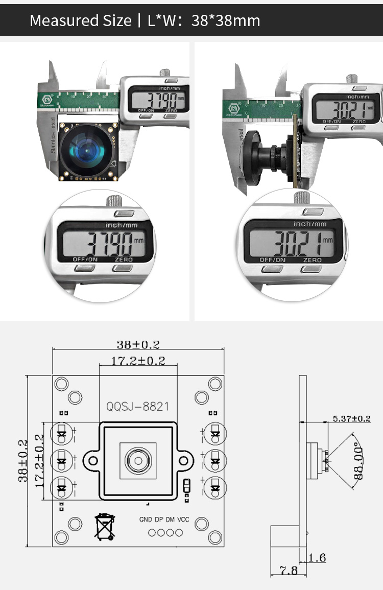 Dogoozx Low Light GC0308 Development Board Usb Thermal UAV Visual Intercom Camera Module插图3