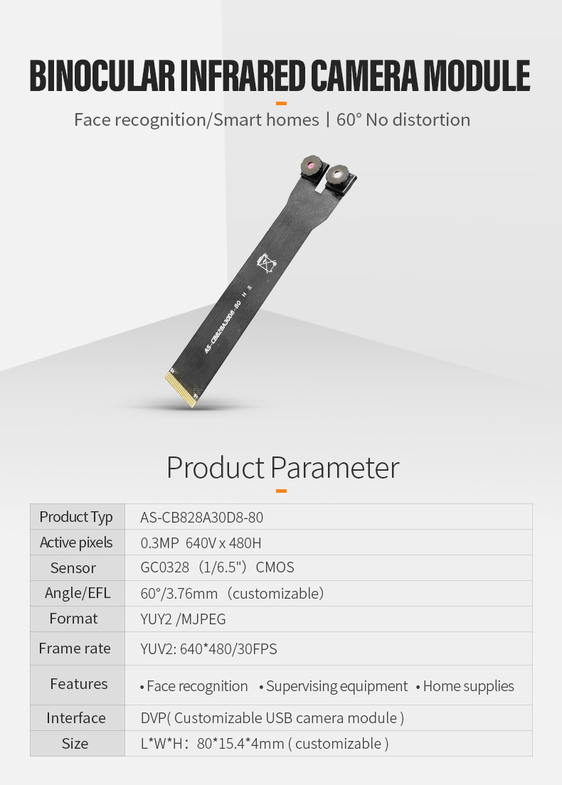 Dogoozx Vga 3D Scanning Liveness Detection GC0328 binocular infrared dvp camera module插图