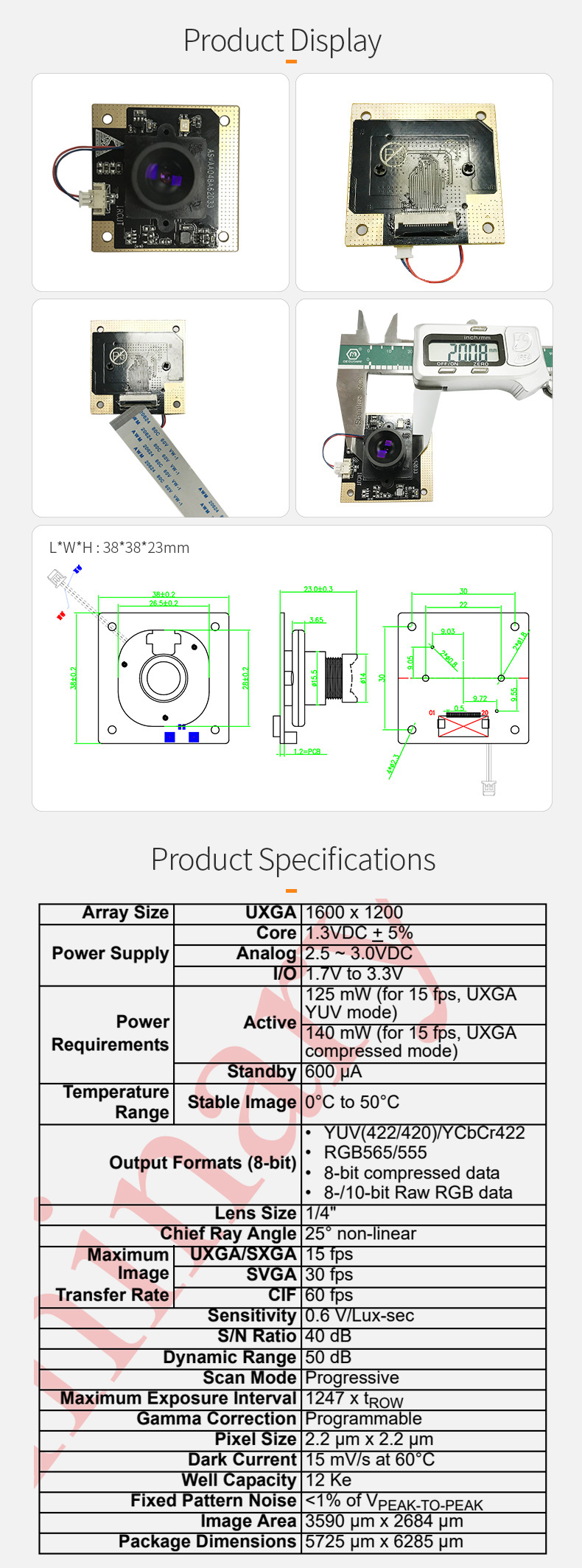 Dogoozx DVP Mini OV2640 2MP Esp32 with ISP ir-cut jpeg YUV Camera Module For Water Meter插图1