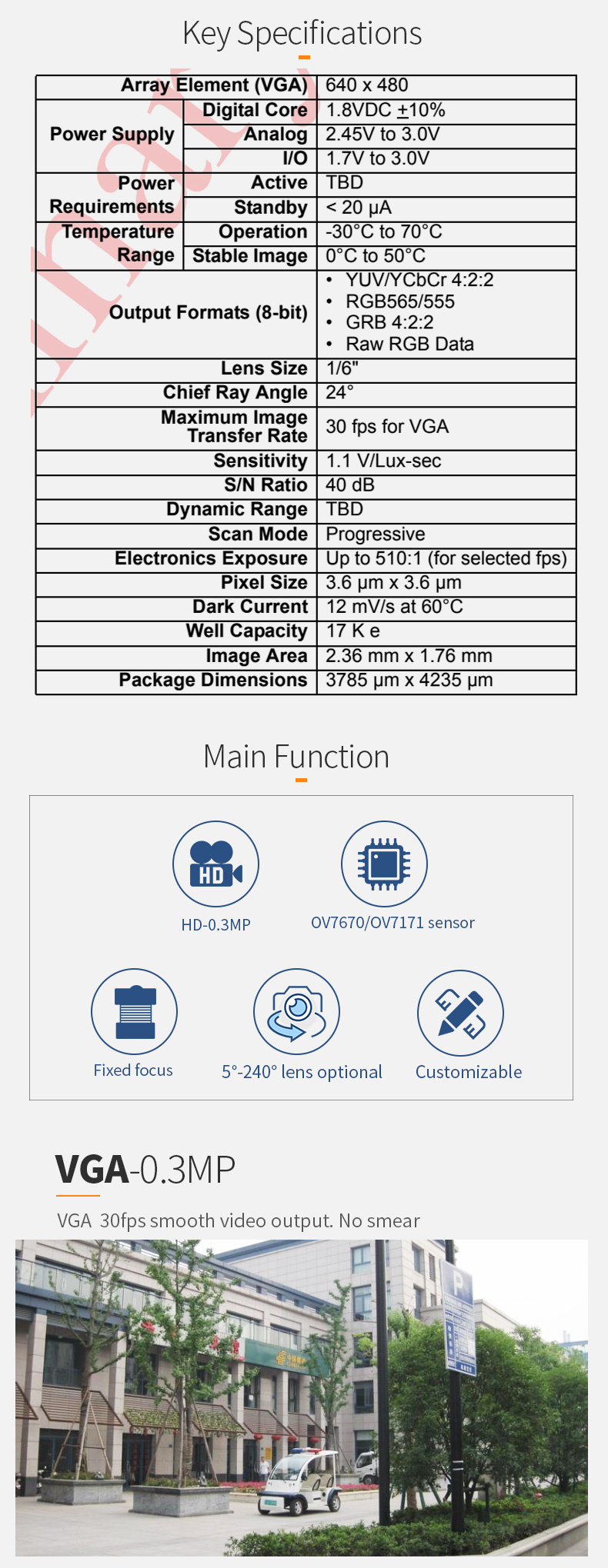 Dogoozx 30W VGA 480P OV7670 With ISP YUV QR Barcode Scanner Camera Module 24pin 30pin插图2