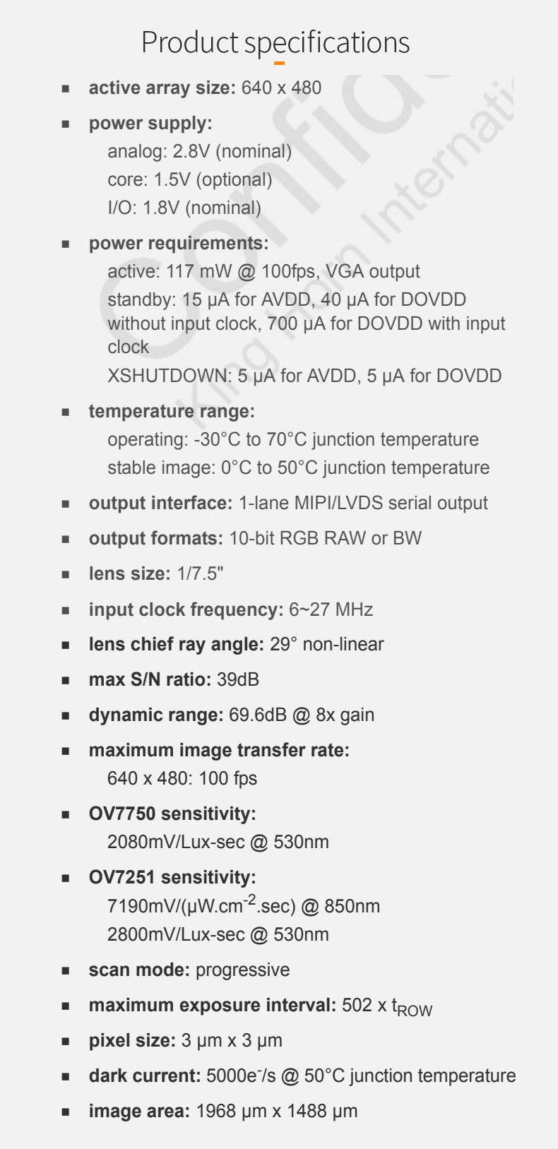 DGZX-BA158A27M29-70 0.3MP MIPI Global exposure Black and White Wide Angle Scan QR Code Camera Module插图1