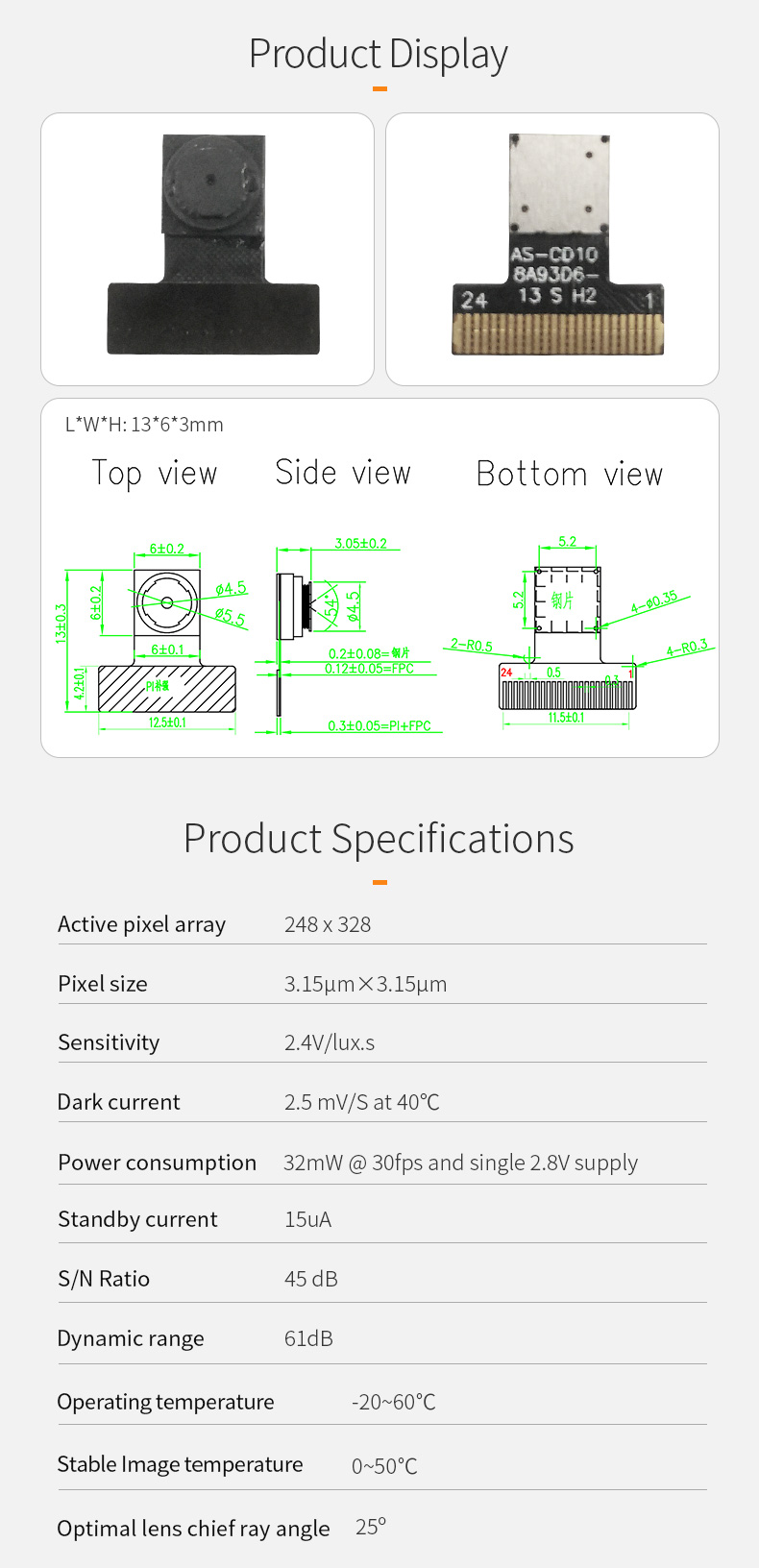 Dogoozx BF3901 ISP YUV QR code scanning recognition dvp low illumination camera module插图1