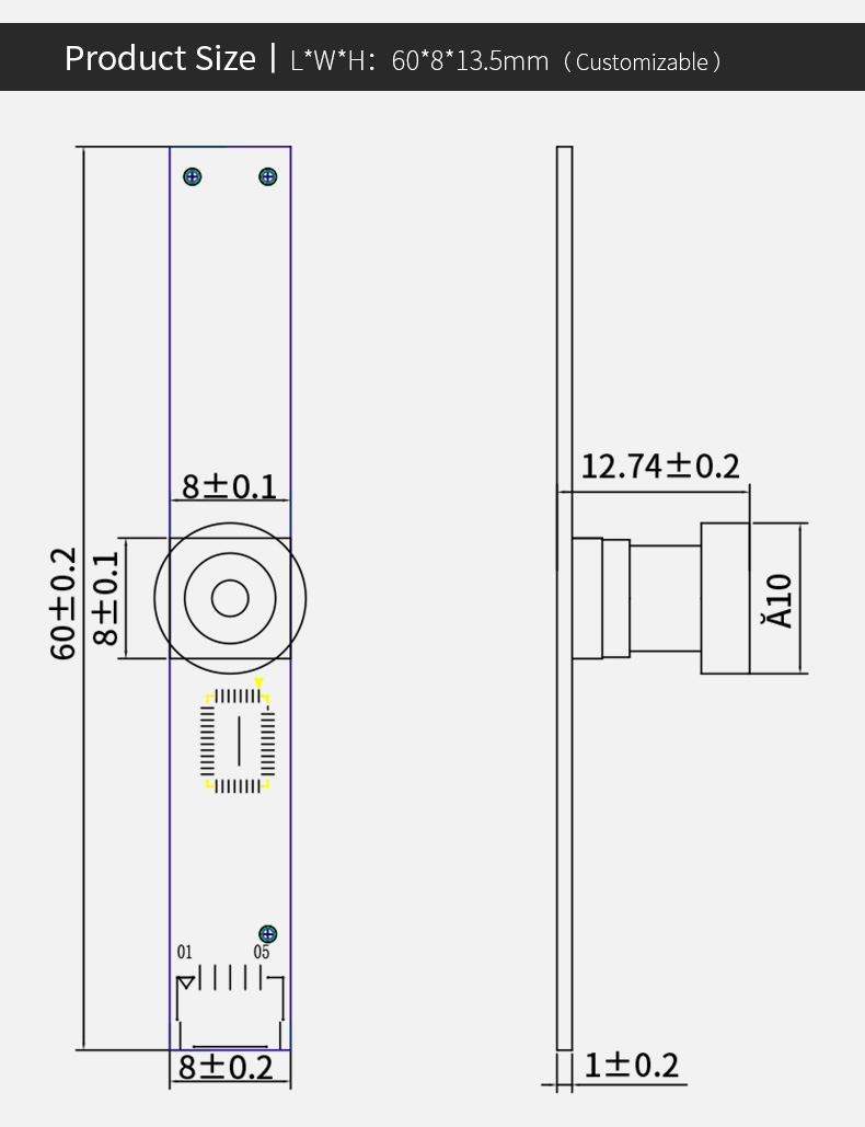 Dogoozx 1mp 720P Wide Angle CMOS Laptop USB Long strip PCB Camera Module With flash LED插图2