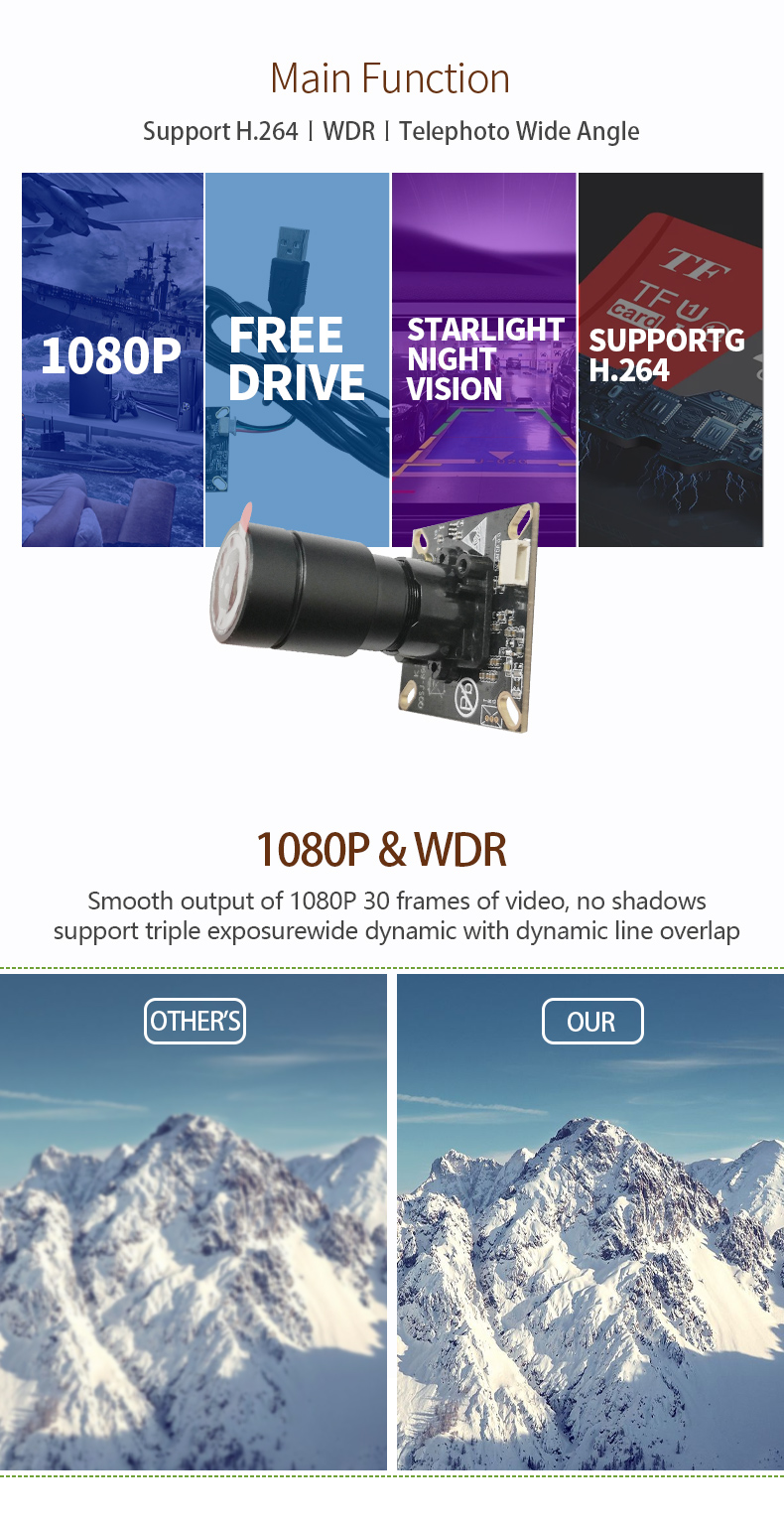 Dogoozx HD 1080P SC2210 HDR H.264 Long Focus Hunting Camera Starlight Night Vision Camera Module插图1