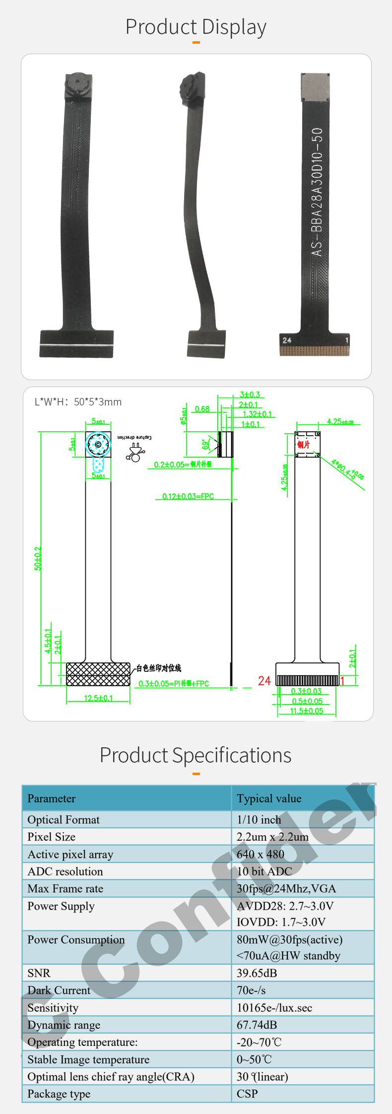 Dogoozx VGA GC032A with isp Yuv sweep Smart Home Palm Vein Recognition DVP camera module插图1