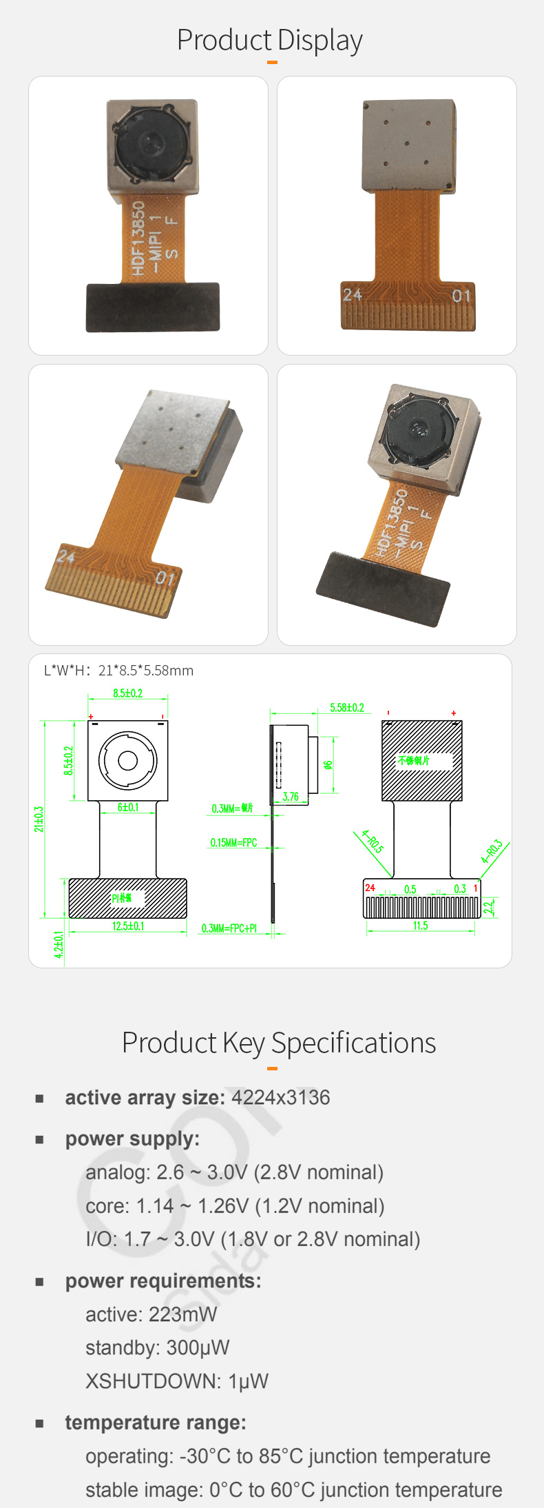 Dogoozx 13MP OV13850 CMOS 4K 30FPS Auto-focus Camera Module MIPI插图1