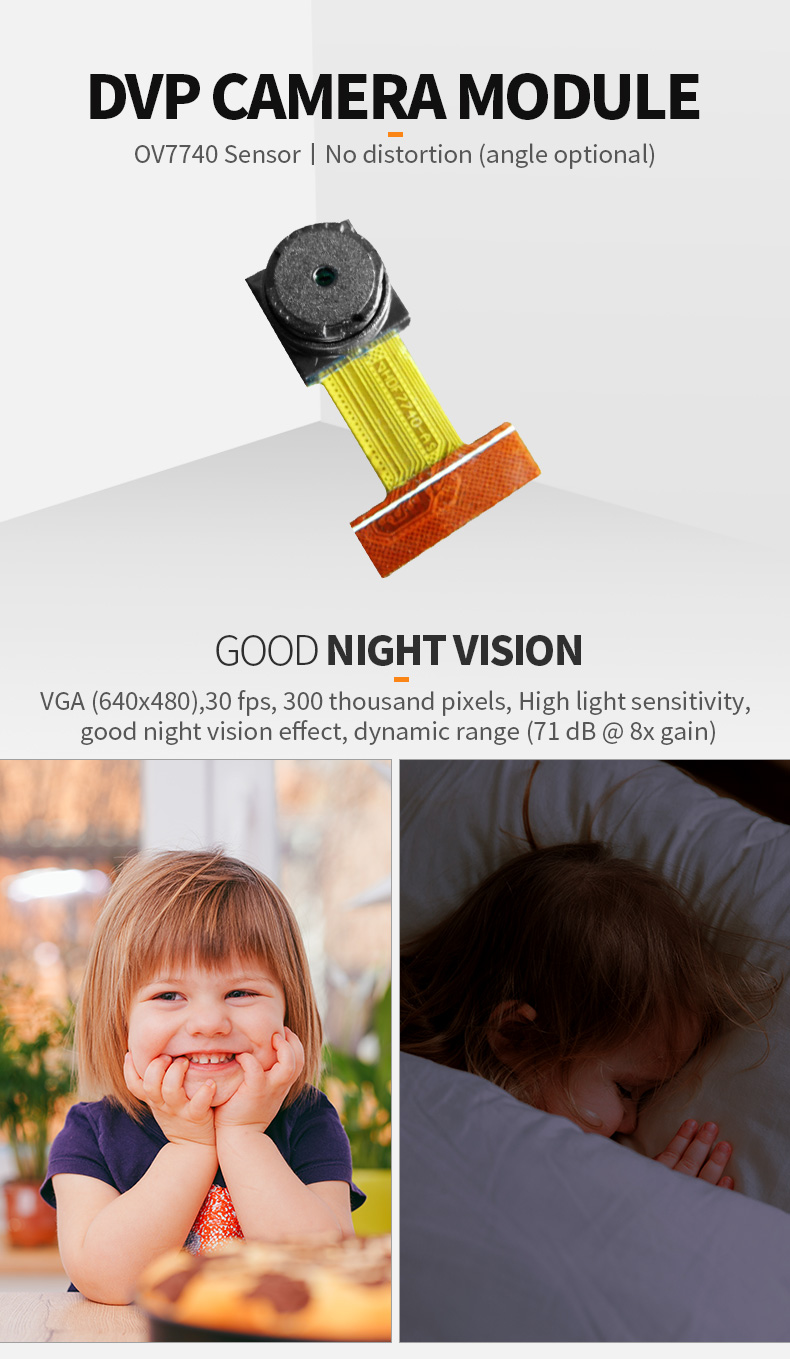 Dogoozx Good Night Vision No Distortion OV7740 Sensor VGA 30W DVP FPC Camera Module插图